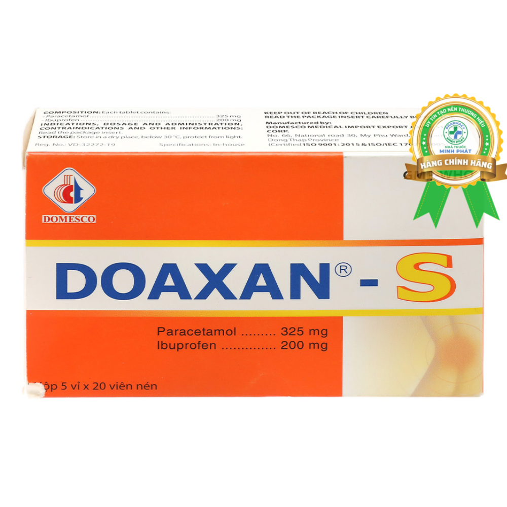 Doaxan S giảm đau, kháng viêm xương khớp (5 vỉ x 20 viên)
